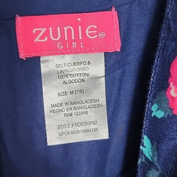 Zunie Blue Floral Button Back Dress, NWOT, Girls 7/8 - Picture 5 of 5
